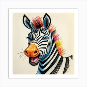 Colorful Zebra Art Print