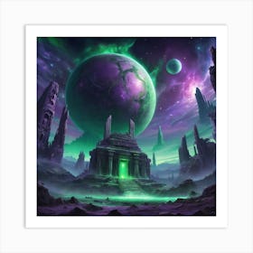 Albedobase Xl Highly Detailed Anime Picture In Green And Purpl 0 Art Print