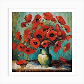 Vase With Poppies, Van Gogh Art Print 6 Art Print