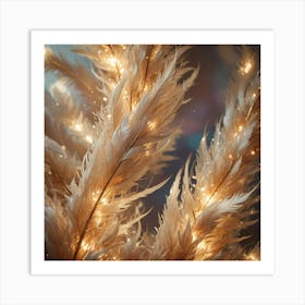 Christmas Feathers Background Art Print