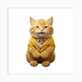 Cat In A Suit Art Print