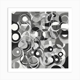 Black And White Circles 1 Art Print