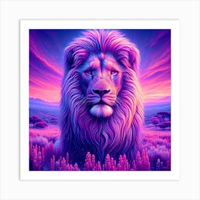 Lion In Purple Art Print