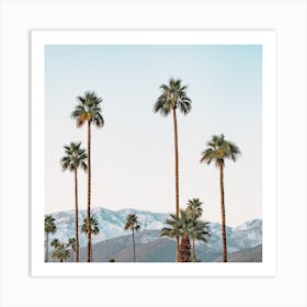 Snow On Desert Mountains Art Print