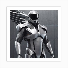 Futuristic Man With Wings Art Print