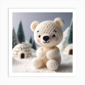 Amigurumi, polar bear 3 Art Print