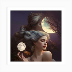 Moonlight beauty Art Print