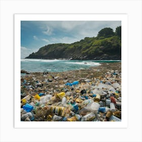 Plastic Waste On The Beach 3 Art Print