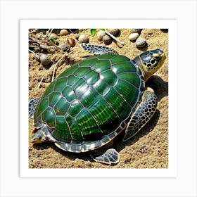 Green Sea Turtle 1 Art Print