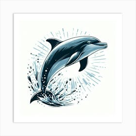 Illustration Dolphin 3 Art Print