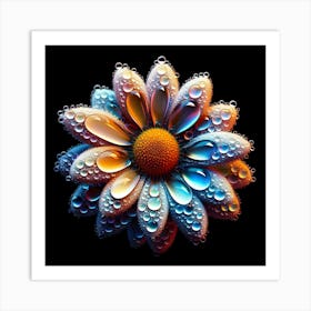 Water Drop Flower - Trending Floral Wall Art for Home Decor Art Print