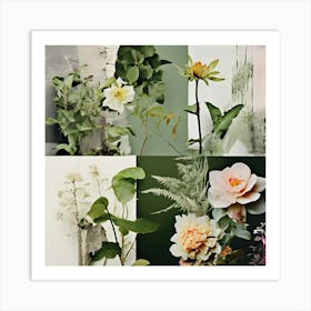 Collage Texture Photography Pictures Fonts Pastel Botanical Plants Layered Mixed Media Vi (12) Art Print