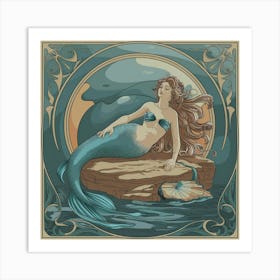 Mermaid In The Sea Art Print