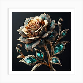 Roses With Crystals Art Print