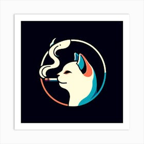 Cat Smoking A Cigarette Art Print