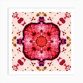 Pink Watercolor Flower Pattern 4 Art Print