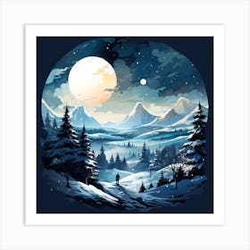 Winter Landscape for Christmas 1 Art Print