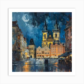 Prague At Night 1 Art Print