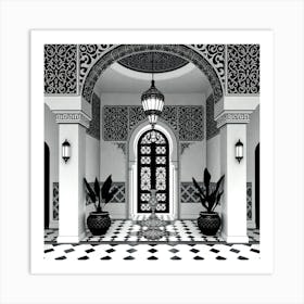 Black And White Doorway 1 Art Print