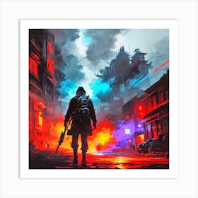 Cyberpunk City 1 Art Print