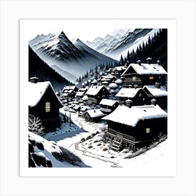 Winter Village 2 Art Print