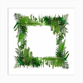 Frame With Tropical Leaves Art Print