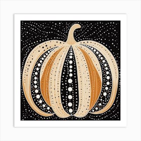 Yayoi Kusama Inspired Pumpkin Black And Orange 8 Art Print