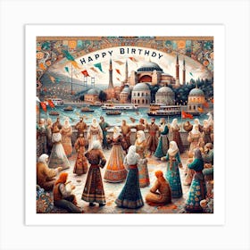 Happy Birthday Turkey 1 Art Print