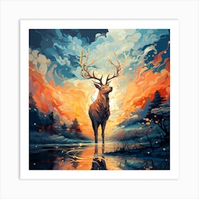 Deer Painting Art Print