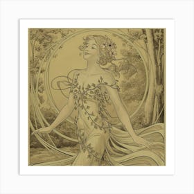 Woman In A Dress 3 Art Print