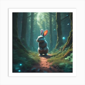 Rabbit In The Forest 73 Art Print