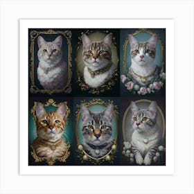 Portraits Of Cats Art Print