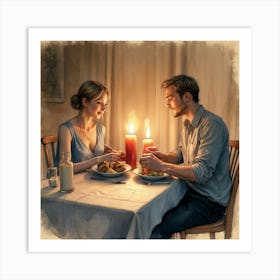 Candlelit Dinner Art Print
