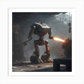 Robot In A Factory Art Print