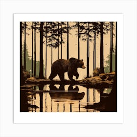 Bear In The Woods Art Print