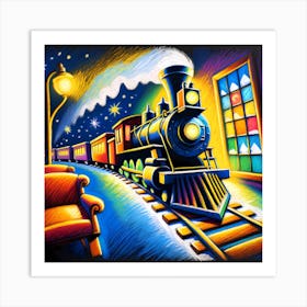 Super Kids Creativity:Train At Night Art Print