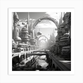 Futuristic City 30 Art Print