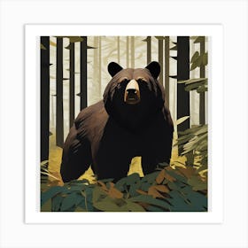 Black Bear In The Forest 6 Art Print