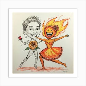 Emoji Couple Art Print