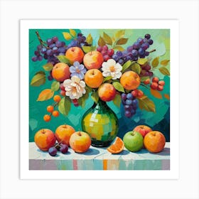 Fruit Bouquet In A Vase Art Print