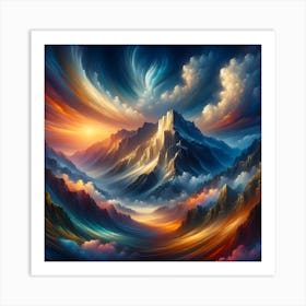 Mountains And Clouds Art Print