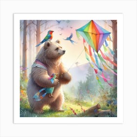 A bear in a forest 2 Art Print