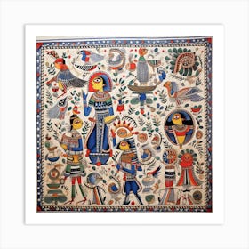 Egyptian Painting Madhubani Painting Indian Traditional Style Art Print