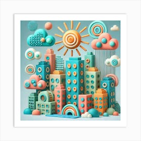 3d City Art Print