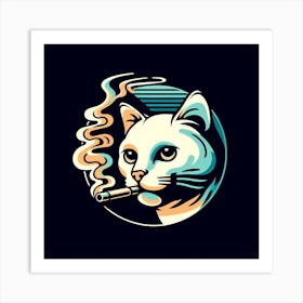 Cat Smoking A Cigarette 1 Art Print