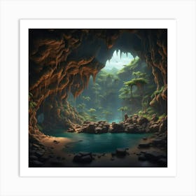 Cave In The Jungle Art Print