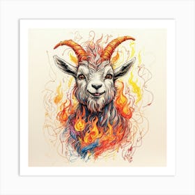 Goat On Fire 38 Art Print