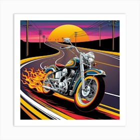 Motorcycle On The Road 1 Art Print