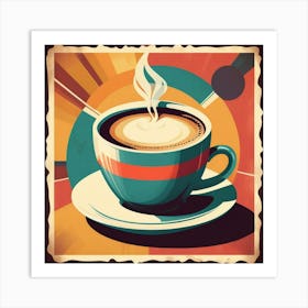 Retro Coffee Cup Vector Art Print