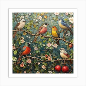 Birds On A Branch Art 2 Art Print